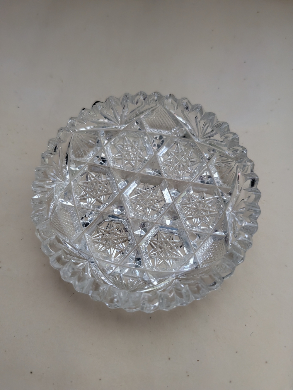 Clear Cut Glass Decorative Small Bowl - Crystal-Look Home Art